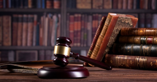 law books and judges gavel